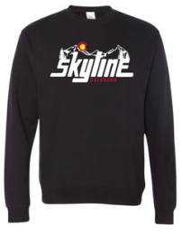 Black Crewneck Mountains Logo