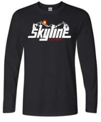 Black Long Sleeve T-Shirt Mountains Logo